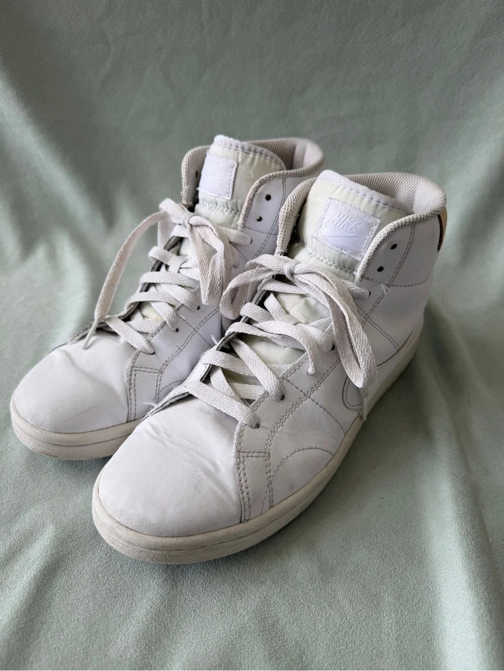 Nike Court Royale 2 Mid White Onyx Leather Mens Sneakers Size 10 CT1725-100